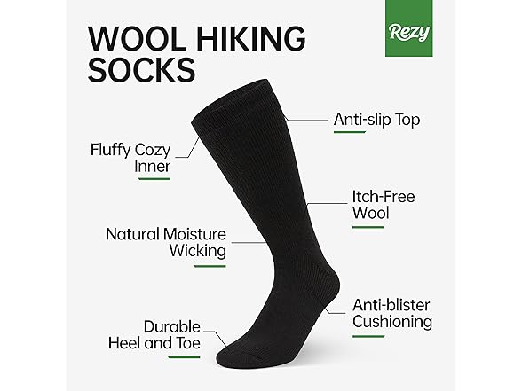 Rezy Durable Merino Wool Blend Socks Unisex