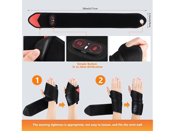 GVMSOR Cordless Heated Wrist Brace