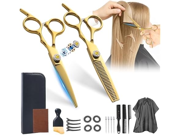 21Pcs 440C Hair Cutting Scissors Kit