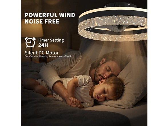 Smart RGB LED Ceiling Fan 20 w/ Remote