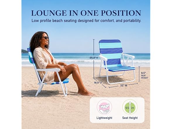 Caribbean Joe Folding Beach Chair, Horizon Stripe