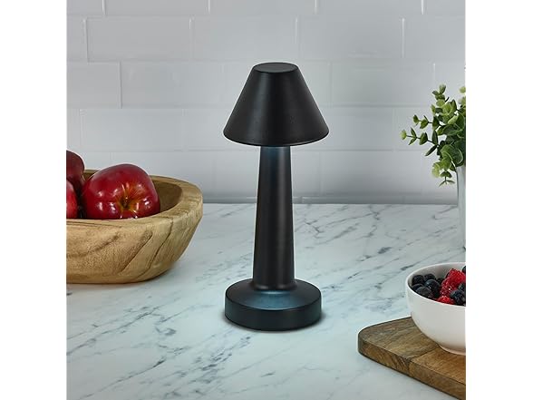 Elements Rechargeable LED Table Lamp Nine Inch Black