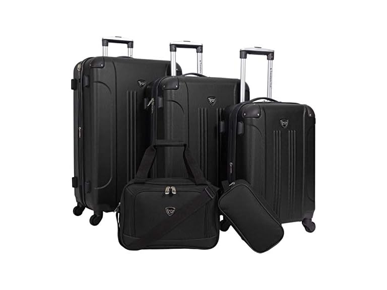Travelers Club Hardside Luggage, Black, 5 Piece Set - Gallery 13