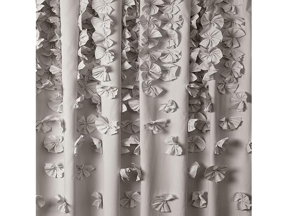 Lush Decor Riley Shower Curtain, 72" W x 72" L, Light Gray