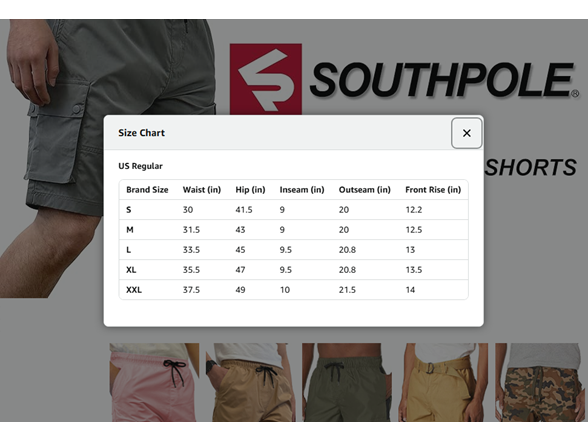 Southpole Men (XL) Quick Dry Water Cargo Shorts