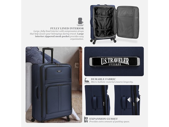 U.S. Traveler Anzio Softside Spinner 26" Checked