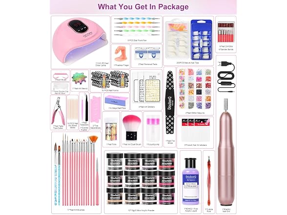 DouborQ Acrylic Nail Art Kit with Drill
