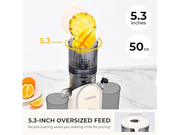 SUSTEAS Whole Fruit Cold Press Juicer