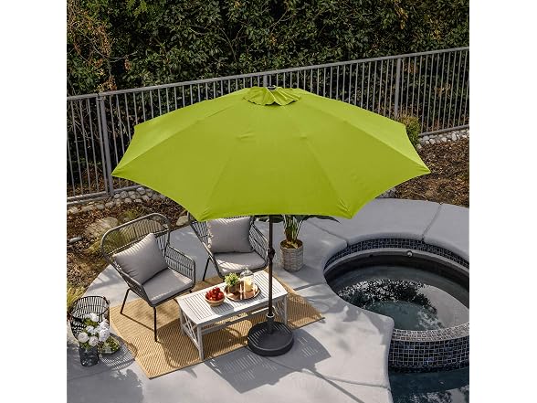 Sunline 9 ft Patio Umbrella with Crank & Push Lime
