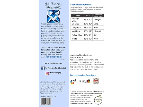 Quilt Patterns, Birthstone Series -