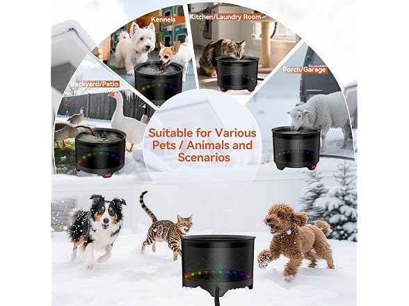 UPSKYPET 5.5L Heated Water Bowl