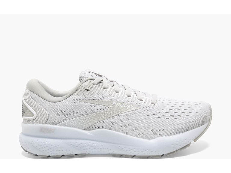 Brooks Ghost 16 Women's Shoes White/White/Grey Size 7.5