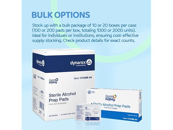 Dynarex Sterile Isopropyl Alcohol Prep Pads 2400ct