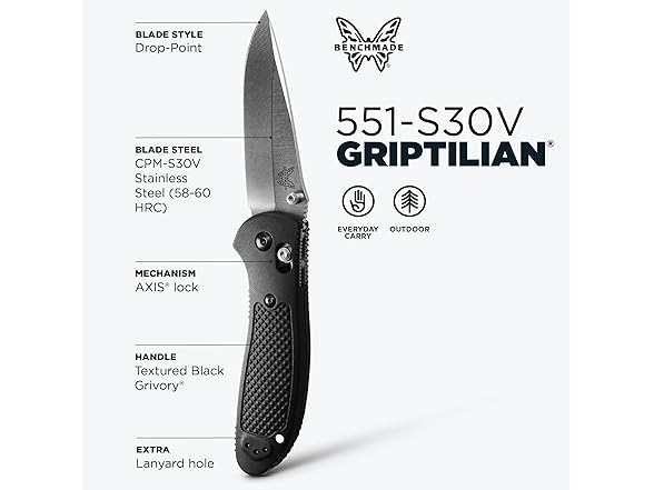 Benchmade Griptilian Knife - Plain Edge