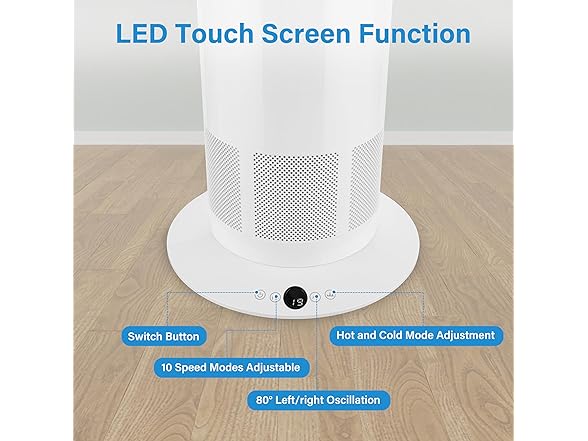 Simple Deluxe 34 Inch Bladeless Tower Fan