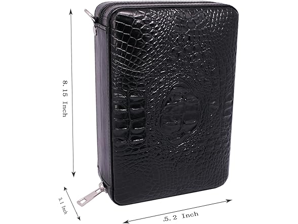TOIKA Premium Black Leather Cigar Humid