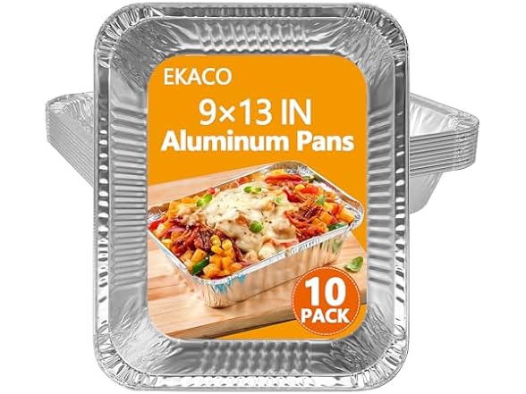 EKACO Thickened 9x13 Aluminum Pans, 10 Pack