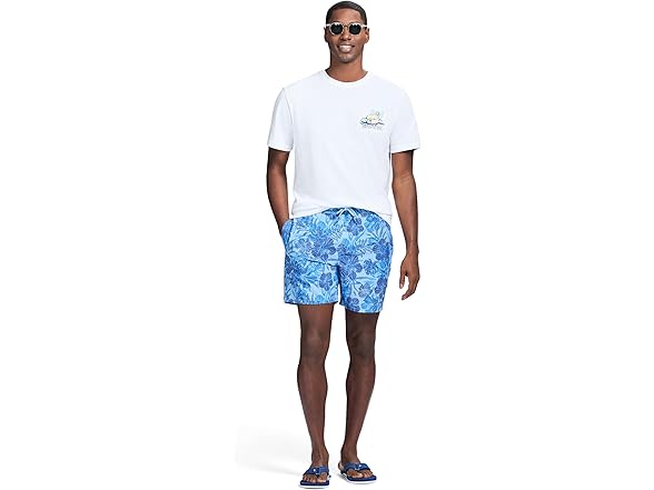 Izod Men Swim Trunks Comfort Swimsuit Placid Blue