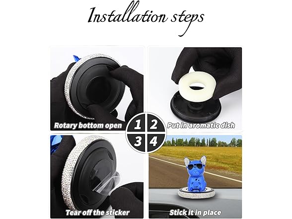 RUJOLISIV Car Air Freshener, Bulldog Bobblehead