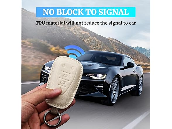 Chevy Key Fob Cover Leather Brown 5btn