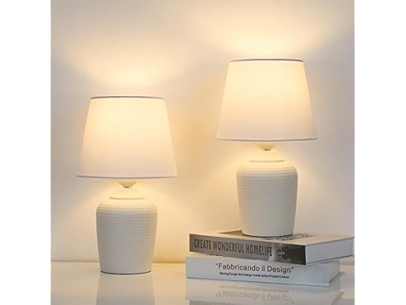 Sucolite Small Table Lamps Set of 2 White