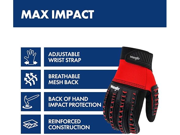 Wrangler Performance Men’s Pro Builder Gloves LG