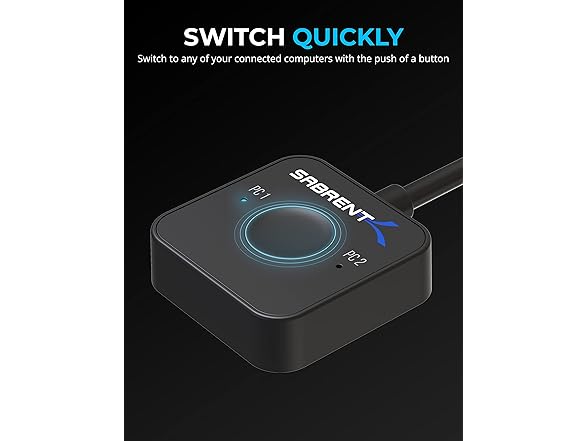 SABRENT USB-C KVM Switch 1PC to 2 Displays