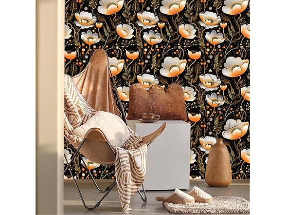 WalRiddle Dark Lotus Peel Stick Wallpaper