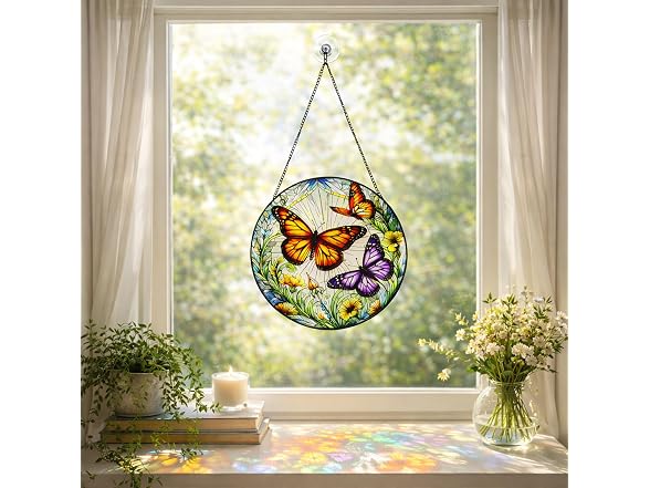 Alpine Corp Butterfly Suncatcher 8in