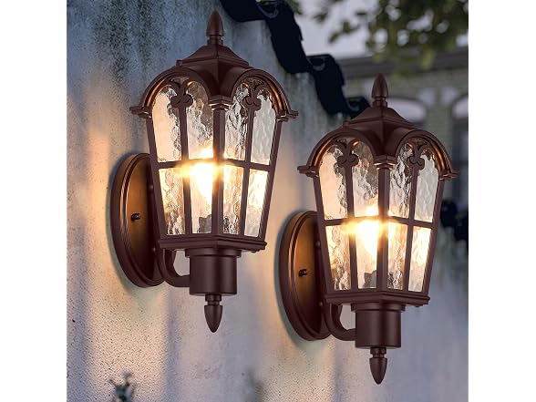 BesLowe 2-Pack Outdoor Wall Light Brown - Gallery 8