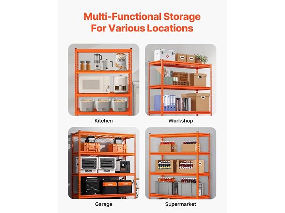 Storage Shelves 5 Tiered 2500 lbs