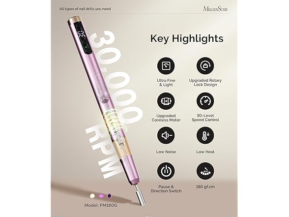 Ultra-Slim Cordless Nail Drill