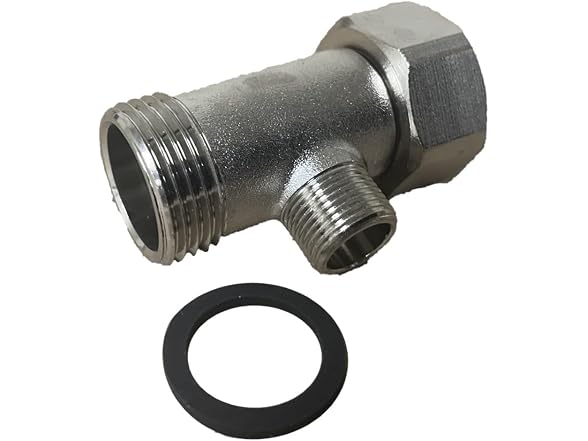 NuFlush Chrome Bidet T-Adapter, 7/8 inch Male