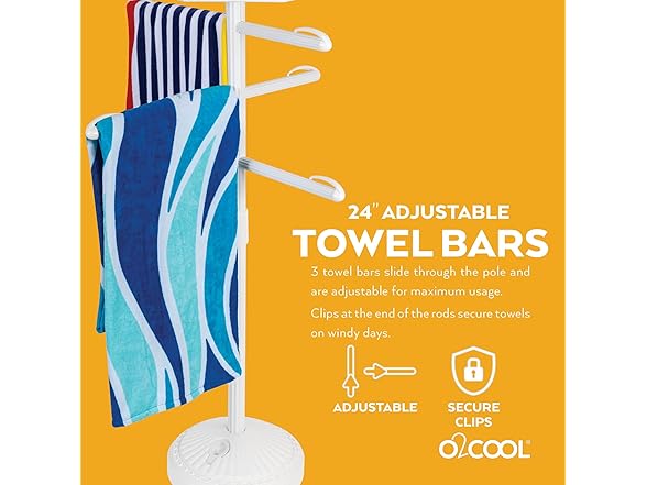 O2COOL Adjustable Pool & Patio Towel Holder