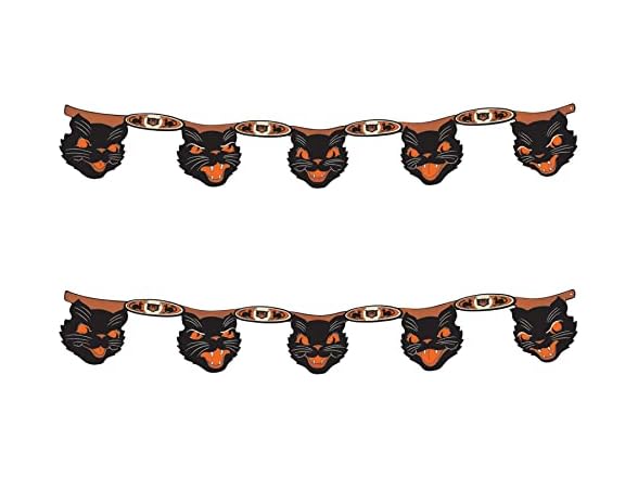 Beistle 2 Piece Vintage Style Black Cat Banners