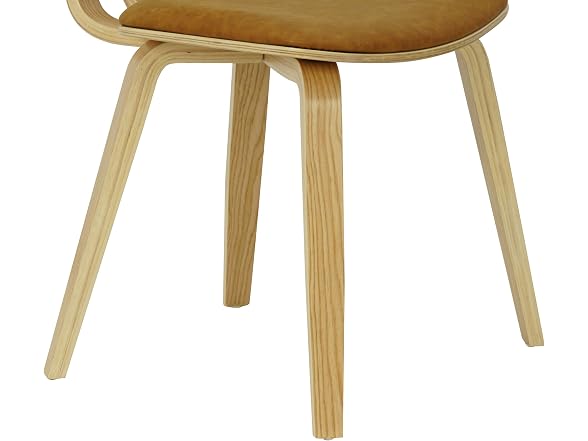 Jaguar Camel Curved Back Wood Chair Set of 3