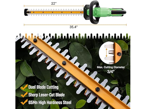 WORKPROX Cordless Hedge Trimmer Blue and Green