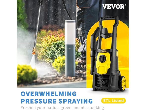 VEVOR Electric Power Washer, 2000 PSI 1.65 GMP