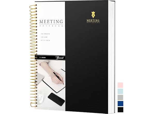 Meeting Notebook for Work with Action Items Hardcover