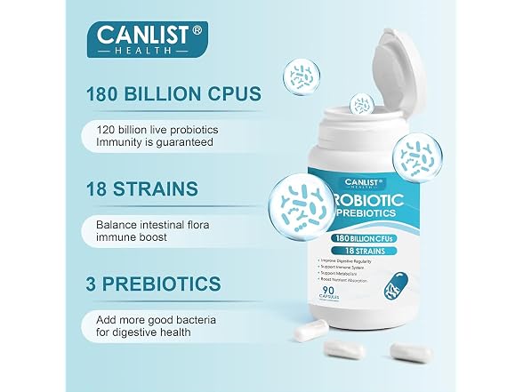 CANLIST Probiotics 180 Billion CFU 90 Capsules