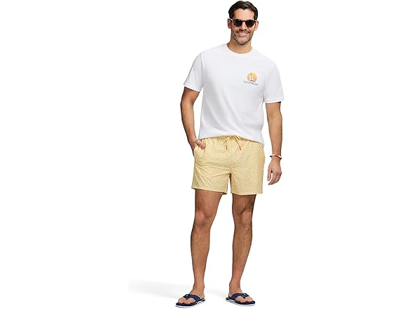 Izod Men Swim Trunks Swimsuit Lemon Meringue
