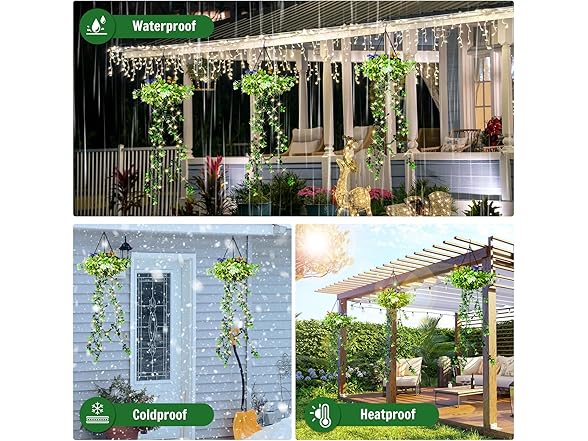 KagoLing Solar Lanterns Hanging Fake Plants