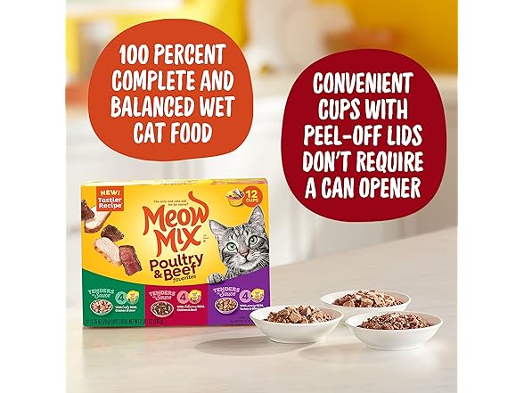 24PK Meow Mix Tender Favorites Poultry & Beef