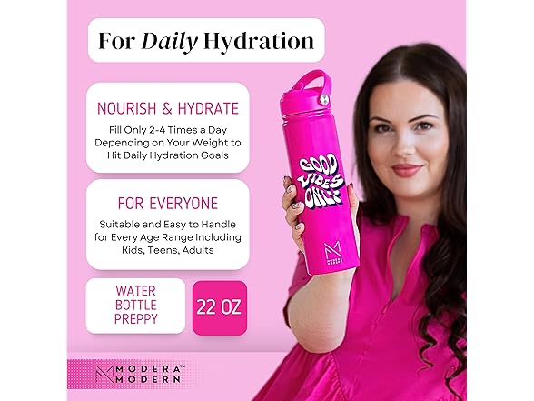 MODERN Cute 22 oz Preppy Water Bottle