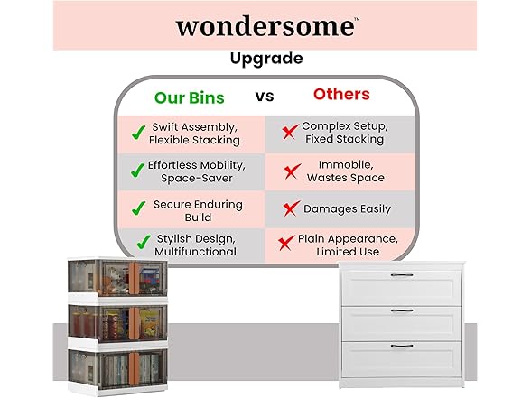 Wondersome Collapsible Storage Bins - 6-Pk