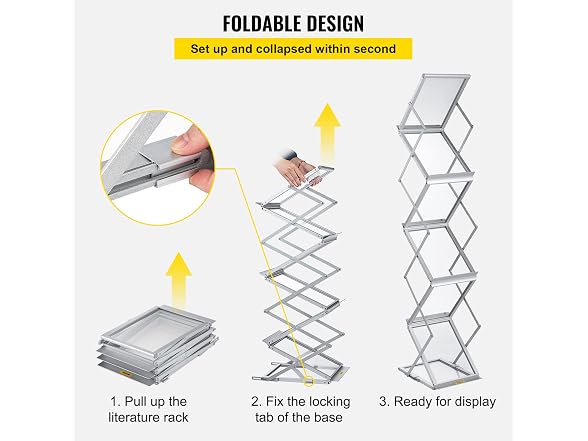 VEVOR Foldable Magazine Display Rack, 6