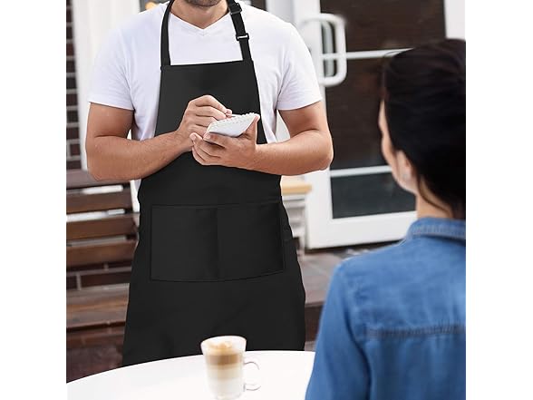 Xornis 1 Piece Bib Aprons with 2 Pockets