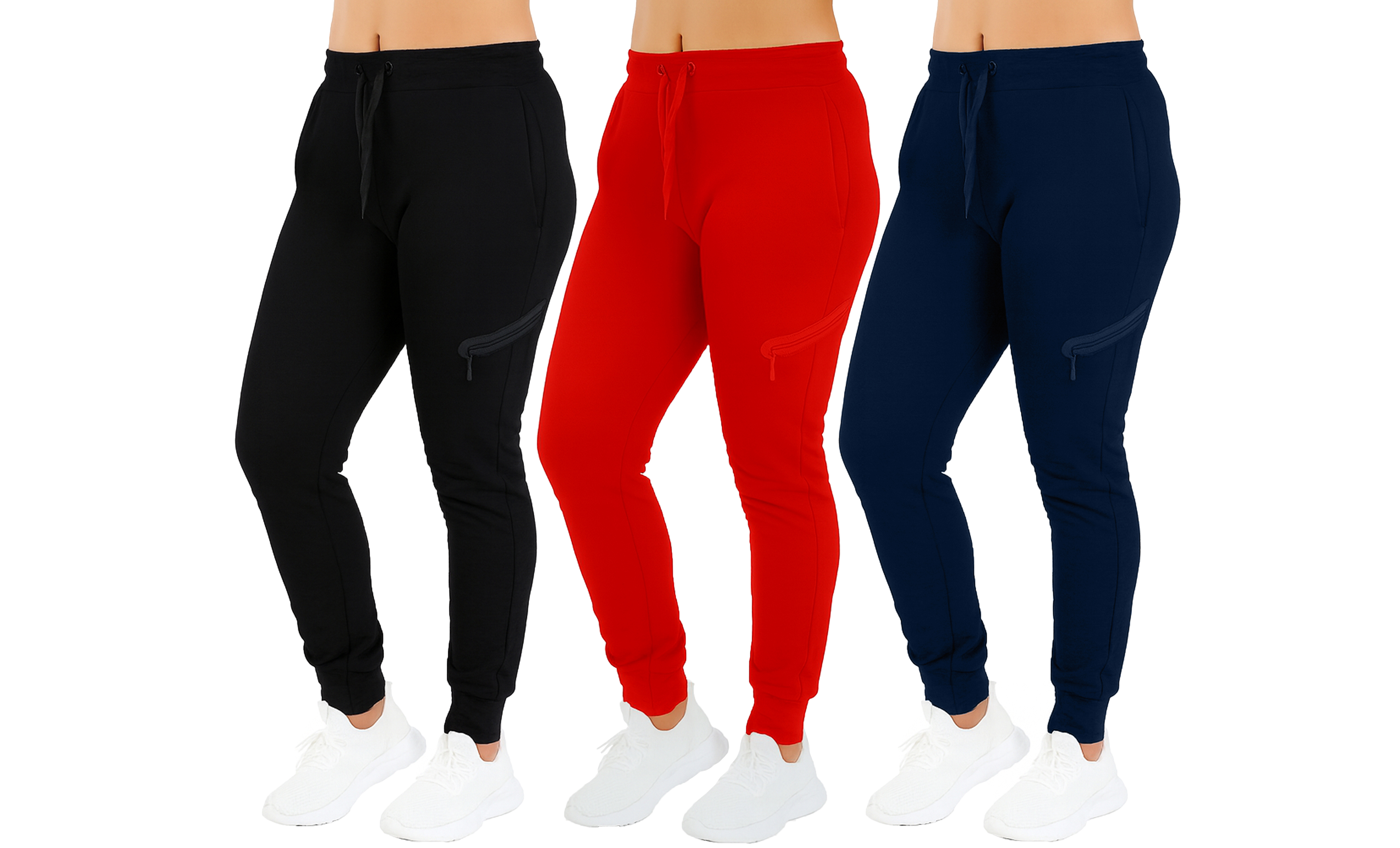 3Pk Womens Tech Fleece Jogger Pants - Gallery 12