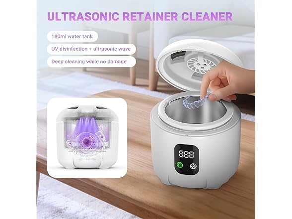 Ultrasonic Retainer Cleaner 25W White