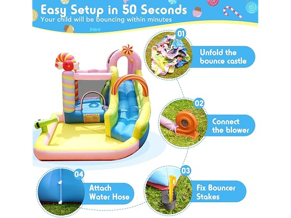 NBSPORT Inflatable Water Slide Bounce House
